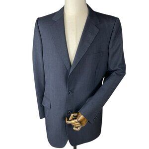 Norton & Sons Savile Row London BESPOKE Blazer 40R Navy Blue 2 BF Single Vent